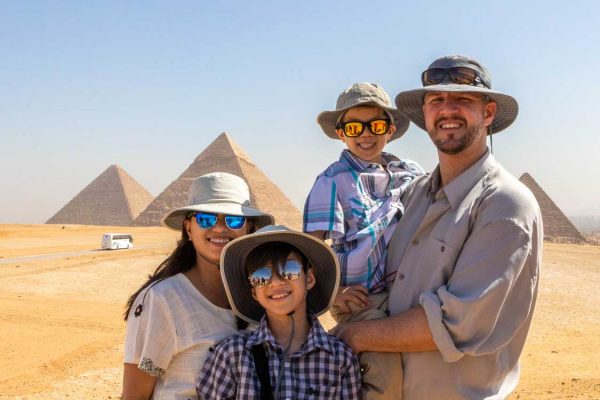 Kevin Wagar and his family in Egypt