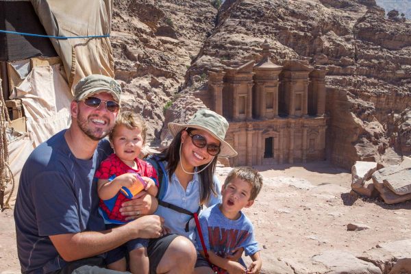 Kevin Wagar and his family in Jordan